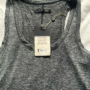 Like New Rag & Bone/Jean Scoop Neck Racerback Black & Gray Heathered Top